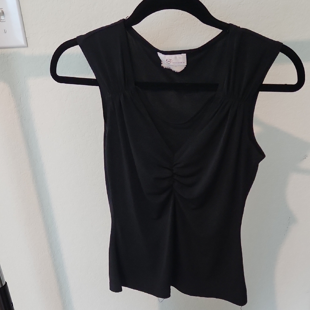 Iz Byer Black Ruched Fitted Tank Top SOLD OFFLINE